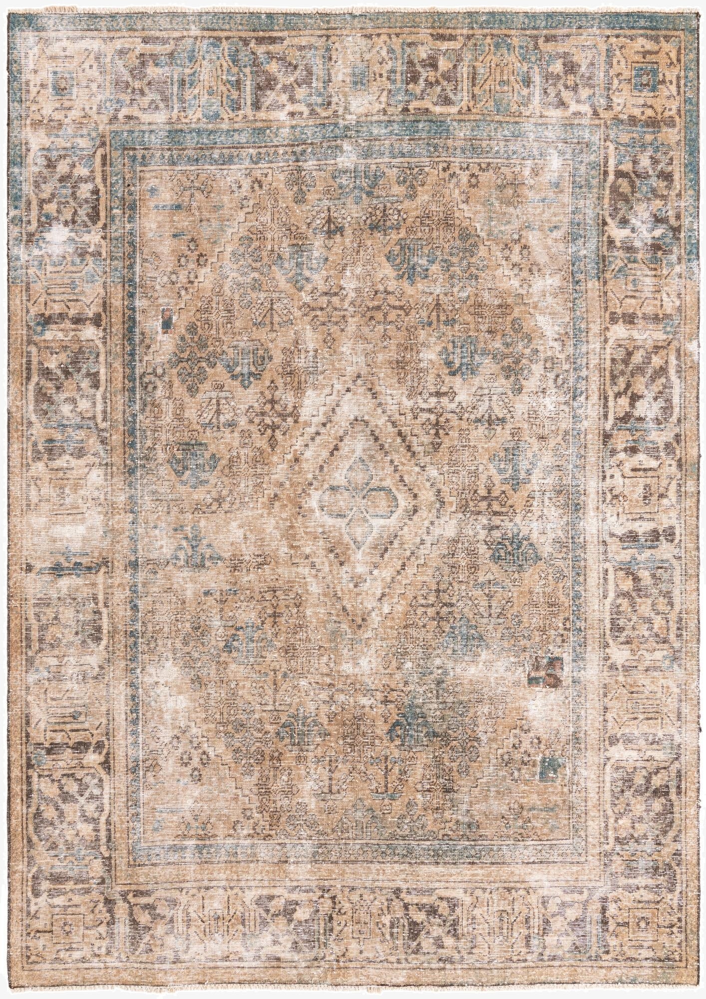  7' x 9' 10  Hand Knotted Ultra Vintage Persian Wool Rug