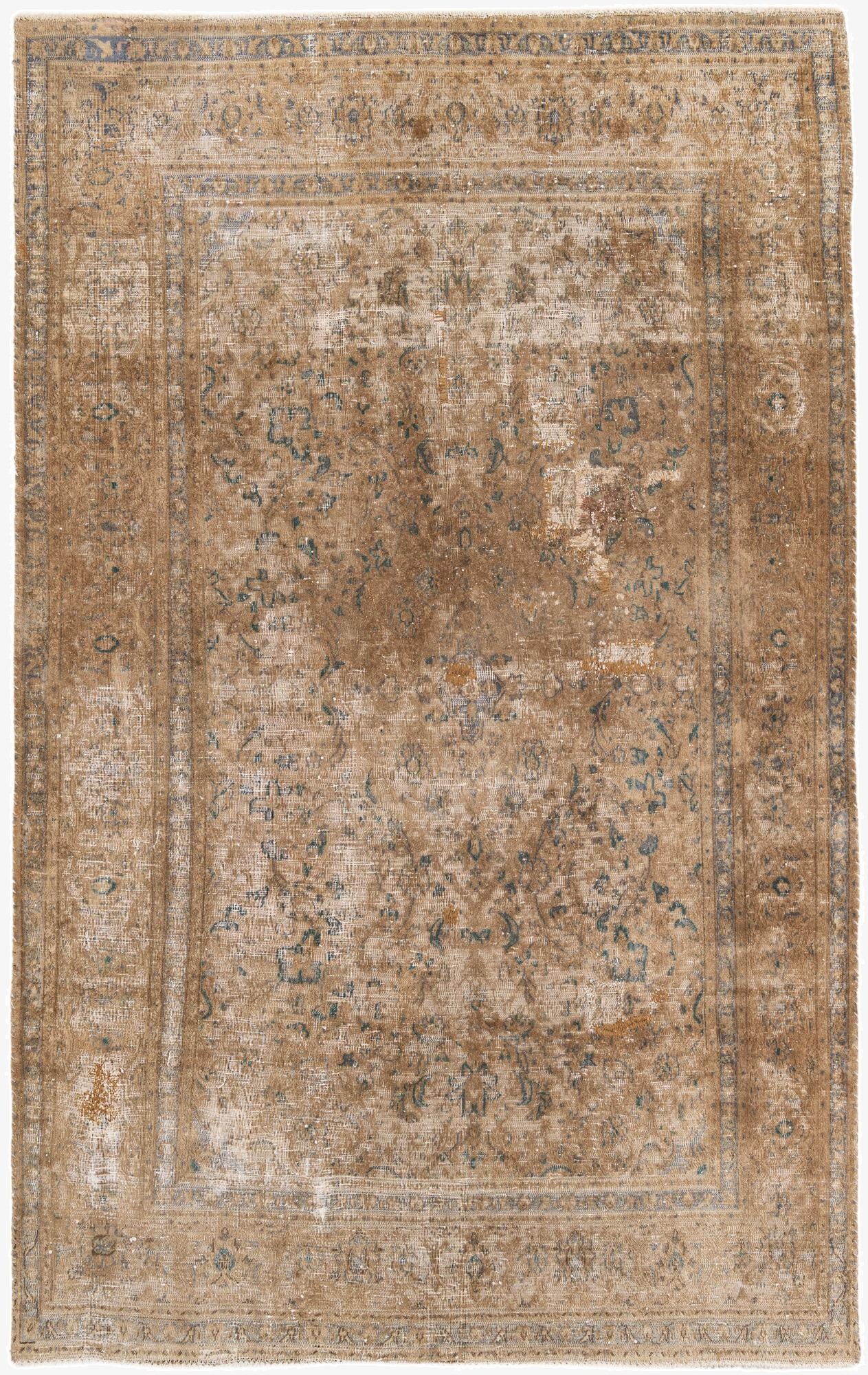  6' x 9' 3  Hand Knotted Ultra Vintage Persian Wool Rug