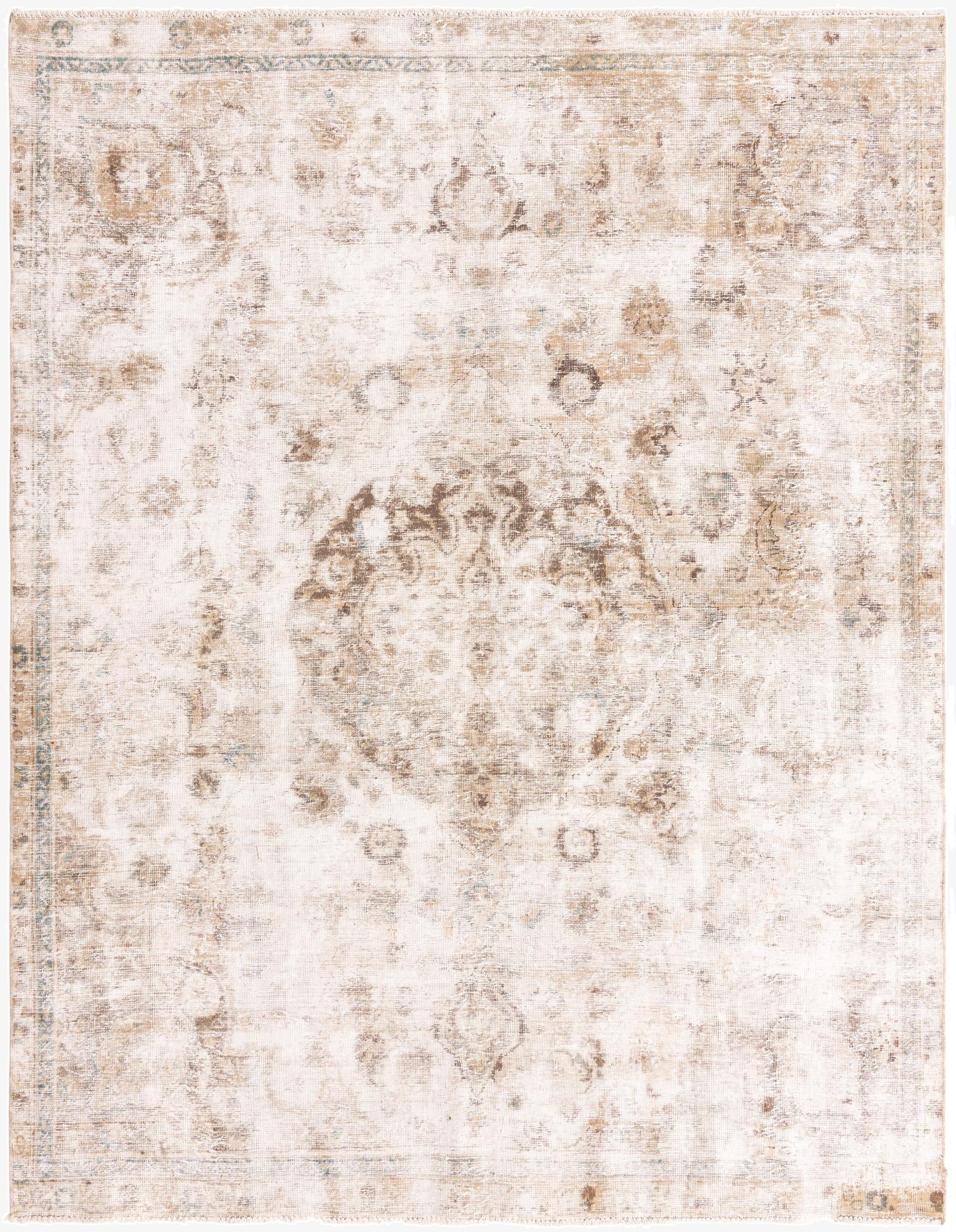  7' 8 x 9' 8  Hand Knotted Ultra Vintage Persian Wool Rug