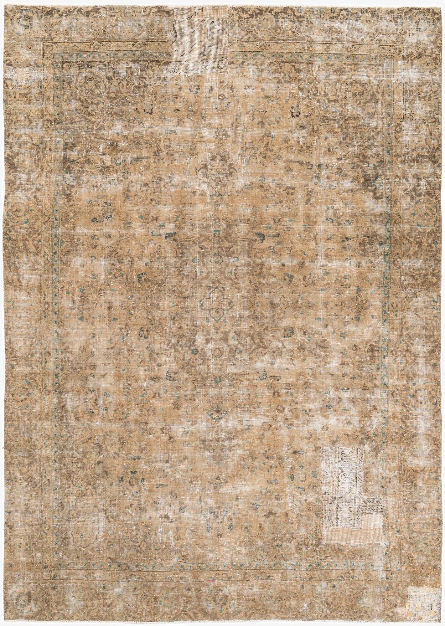  7' 2 x 10'  Hand Knotted Ultra Vintage Persian Wool Rug