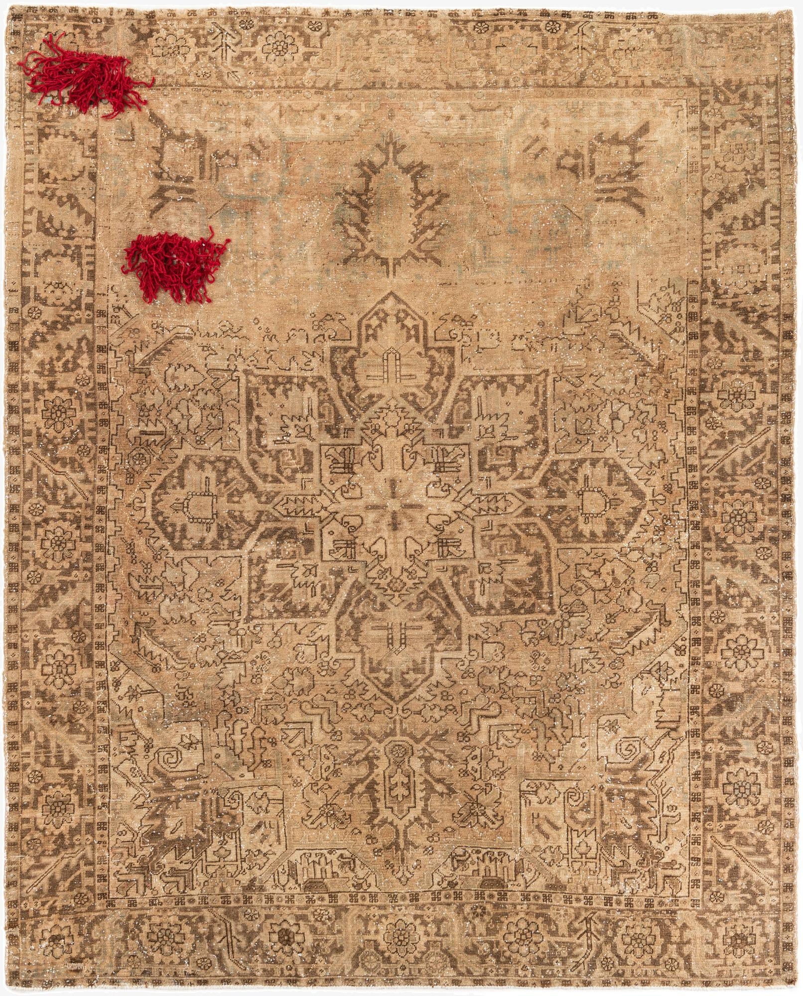  7' 8 x 9' 5  Hand Knotted Ultra Vintage Persian Wool Rug