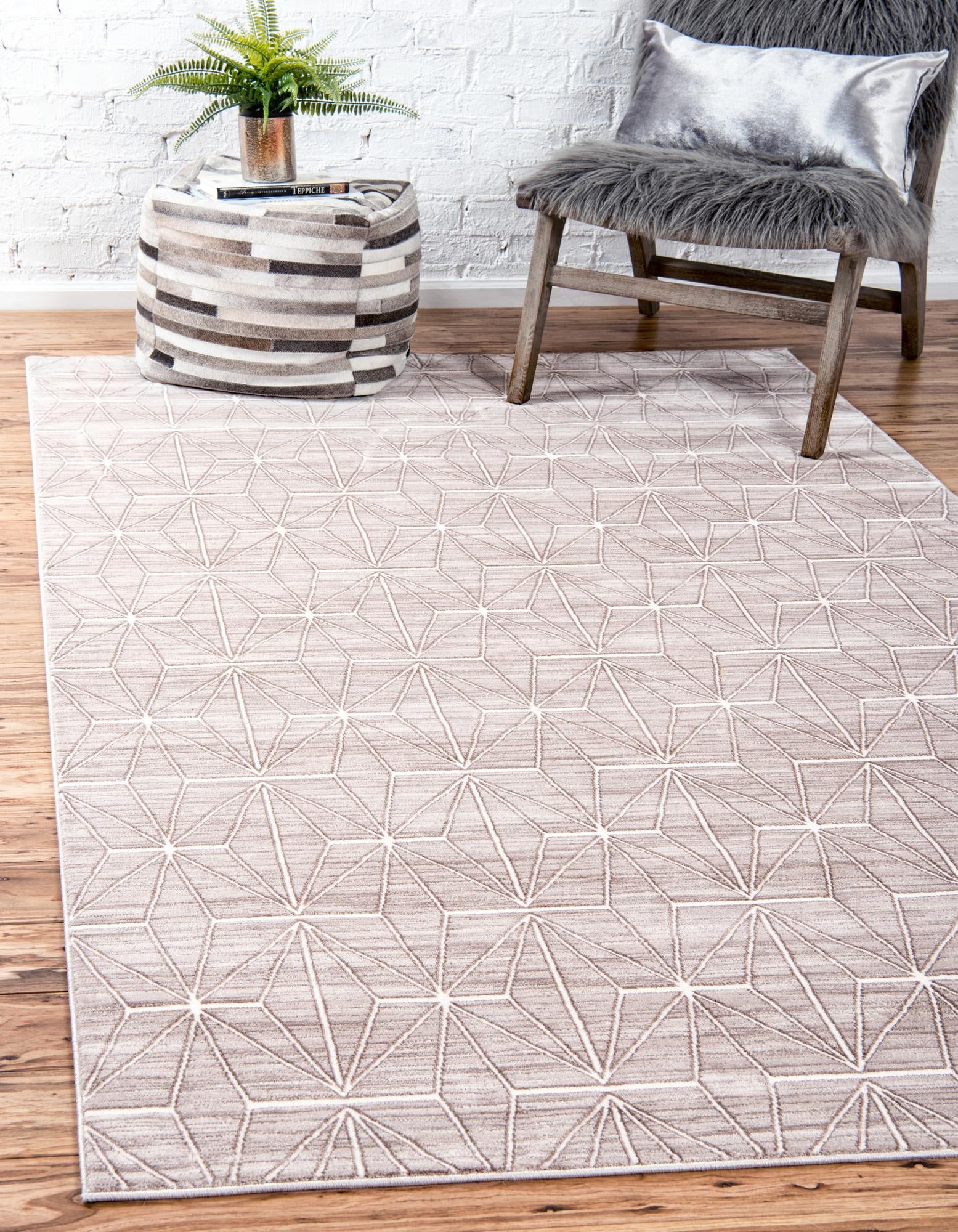 Beige 8' x 10' Botanical Indoor / Outdoor Rug | Rugs.com