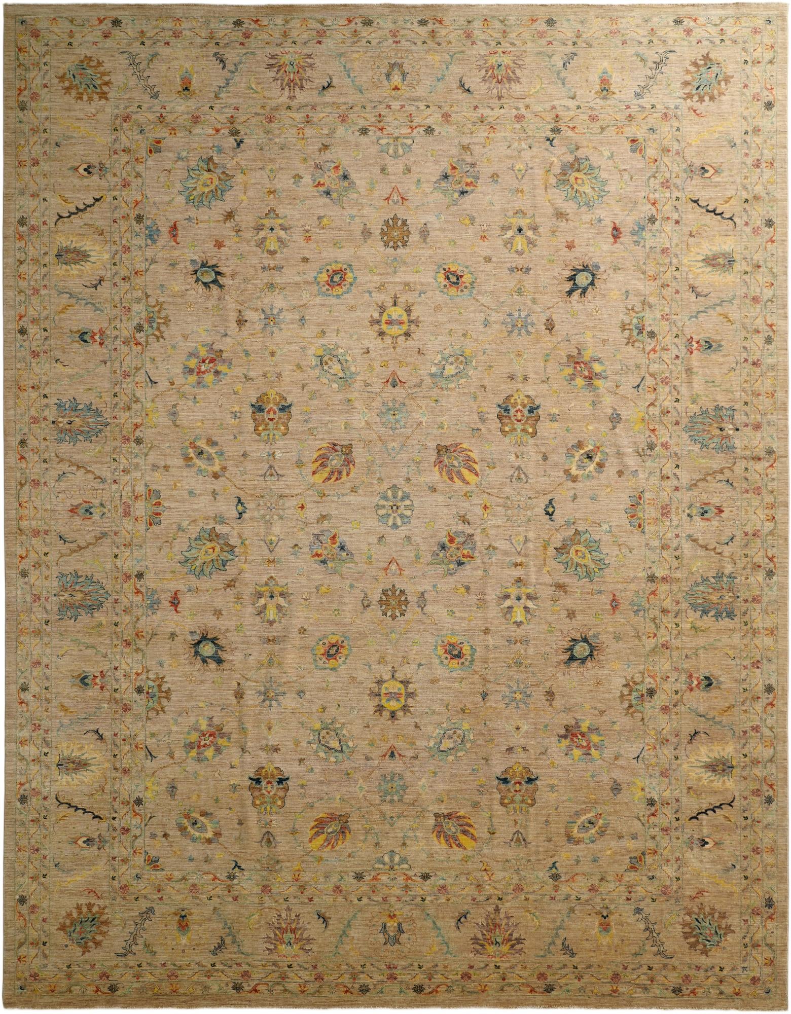  12' 9 x 16' 6  Hand Knotted Ziegler Oriental Rug