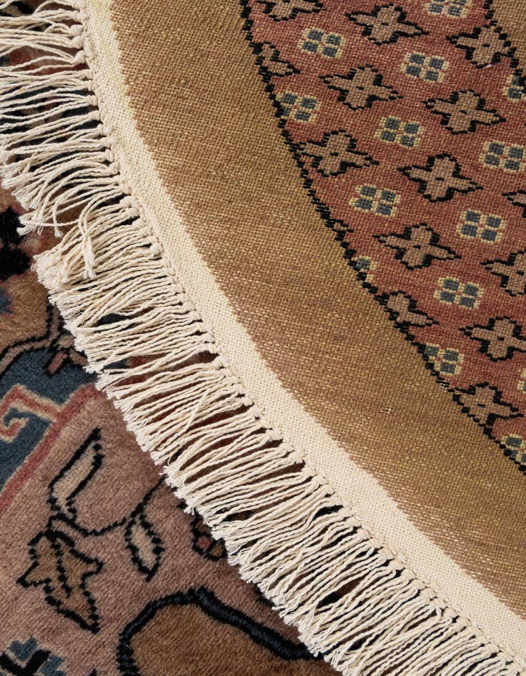 Detail image of  4' x 4' 1  Hand Knotted Bokhara Oriental Wool Round Rug