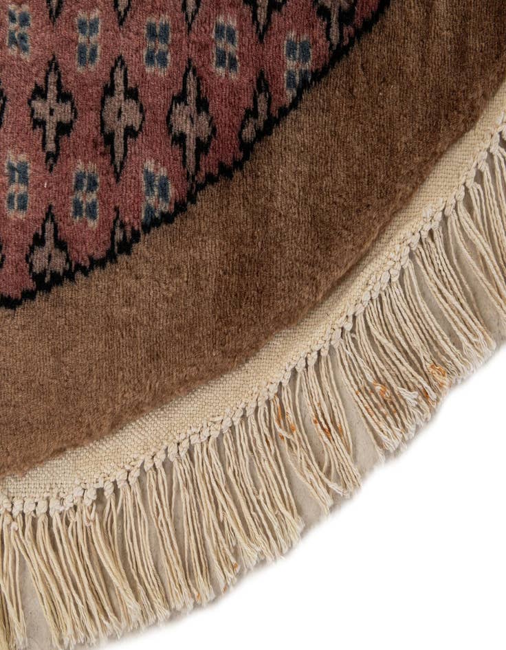 Detail image of  4' x 4' 1  Hand Knotted Bokhara Oriental Wool Round Rug