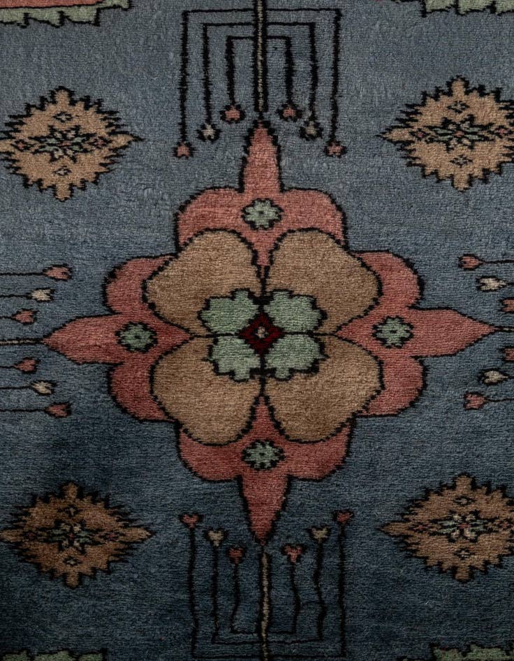 Detail image of  4' x 4' 1  Hand Knotted Bokhara Oriental Wool Round Rug
