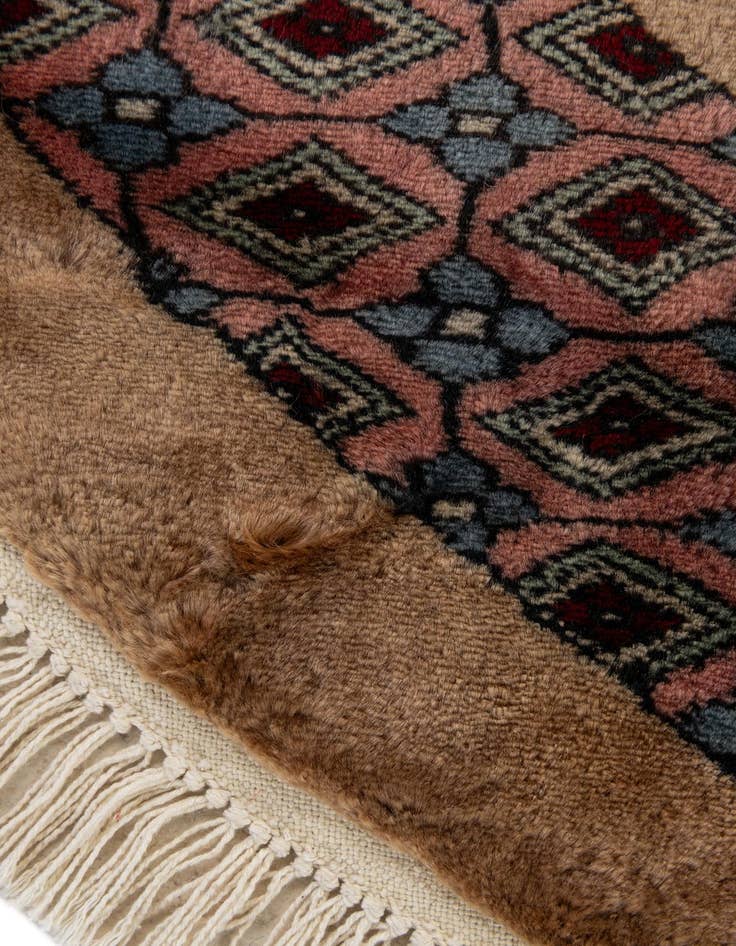 Detail image of  4' x 4' 1  Hand Knotted Bokhara Oriental Wool Round Rug