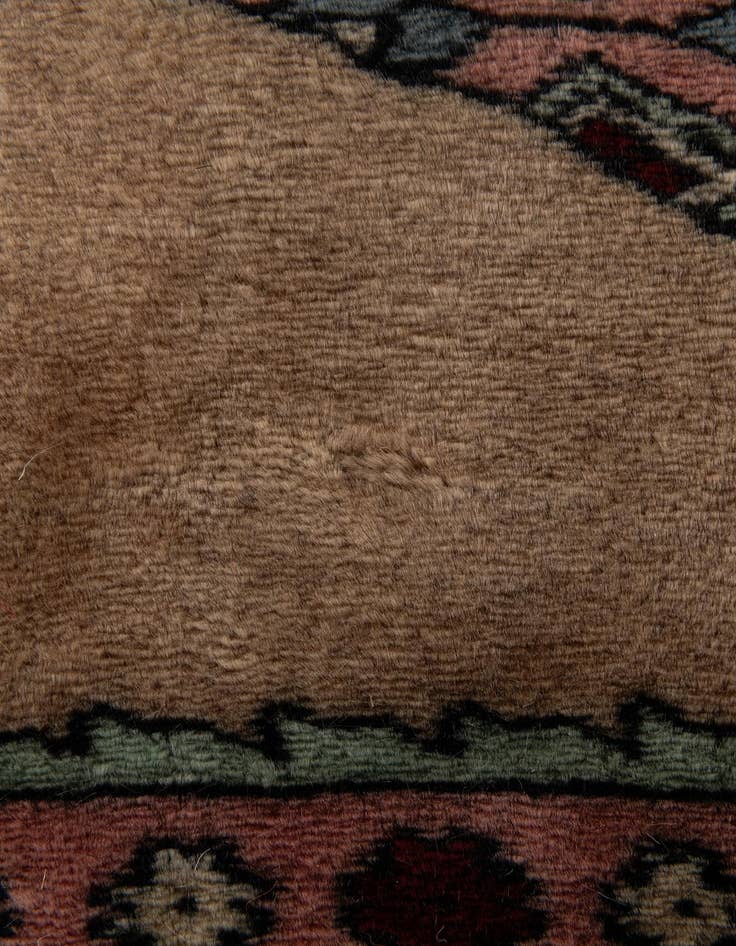 Detail image of  4' x 4' 1  Hand Knotted Bokhara Oriental Wool Round Rug