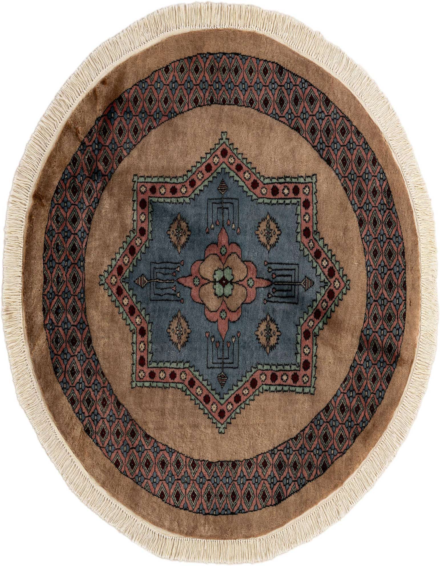 Primary image  4' x 4' 1  Hand Knotted Bokhara Oriental Wool Round Rug