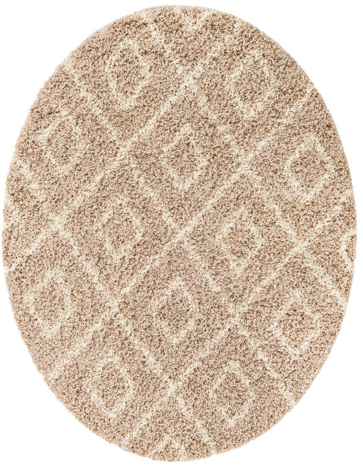 Detail image of  5' 3 x 5' 3 Lattice Shag Round Rug