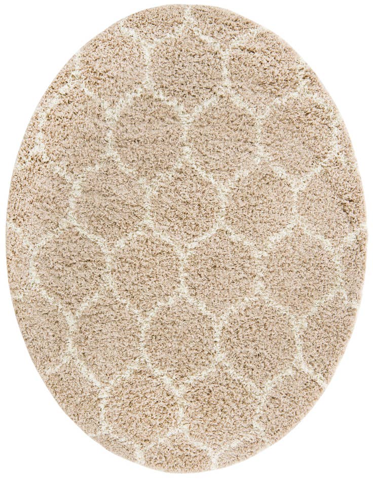 Detail image of  5' 3 x 5' 3 Lattice Shag Round Rug