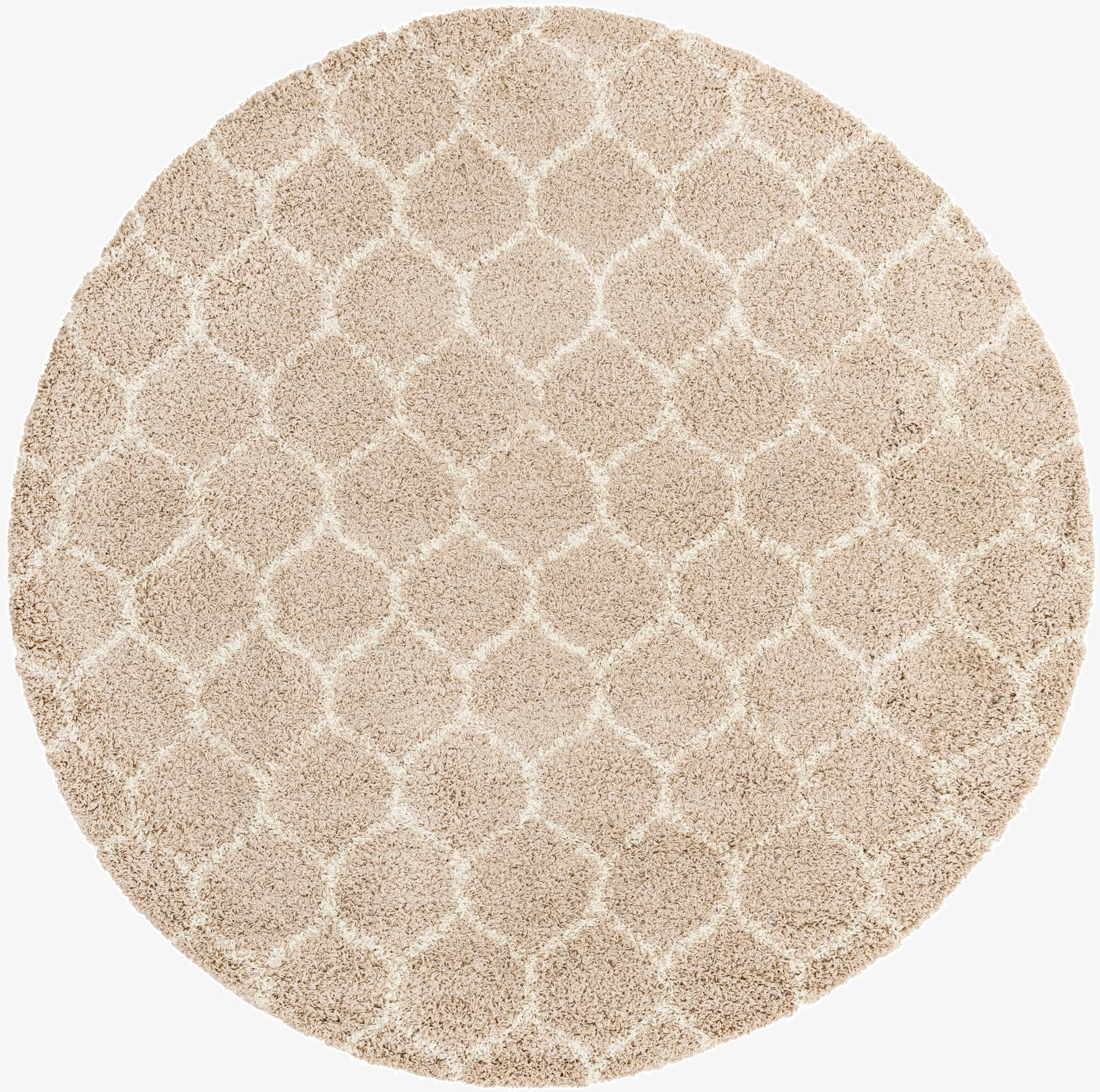  7' 10 x 7' 10 Lattice Shag Round Rug