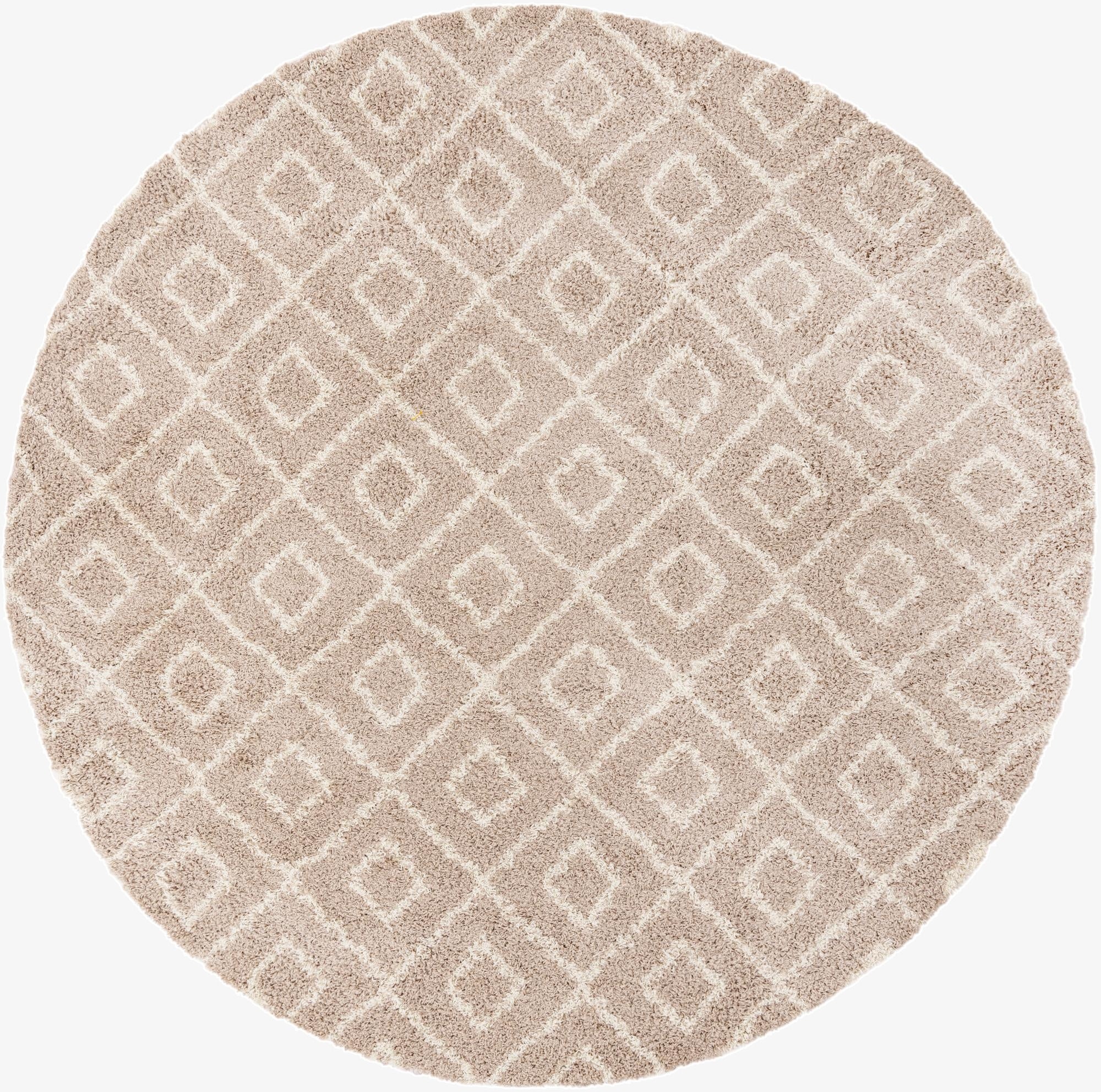  10' x 10' Lattice Shag Round Rug