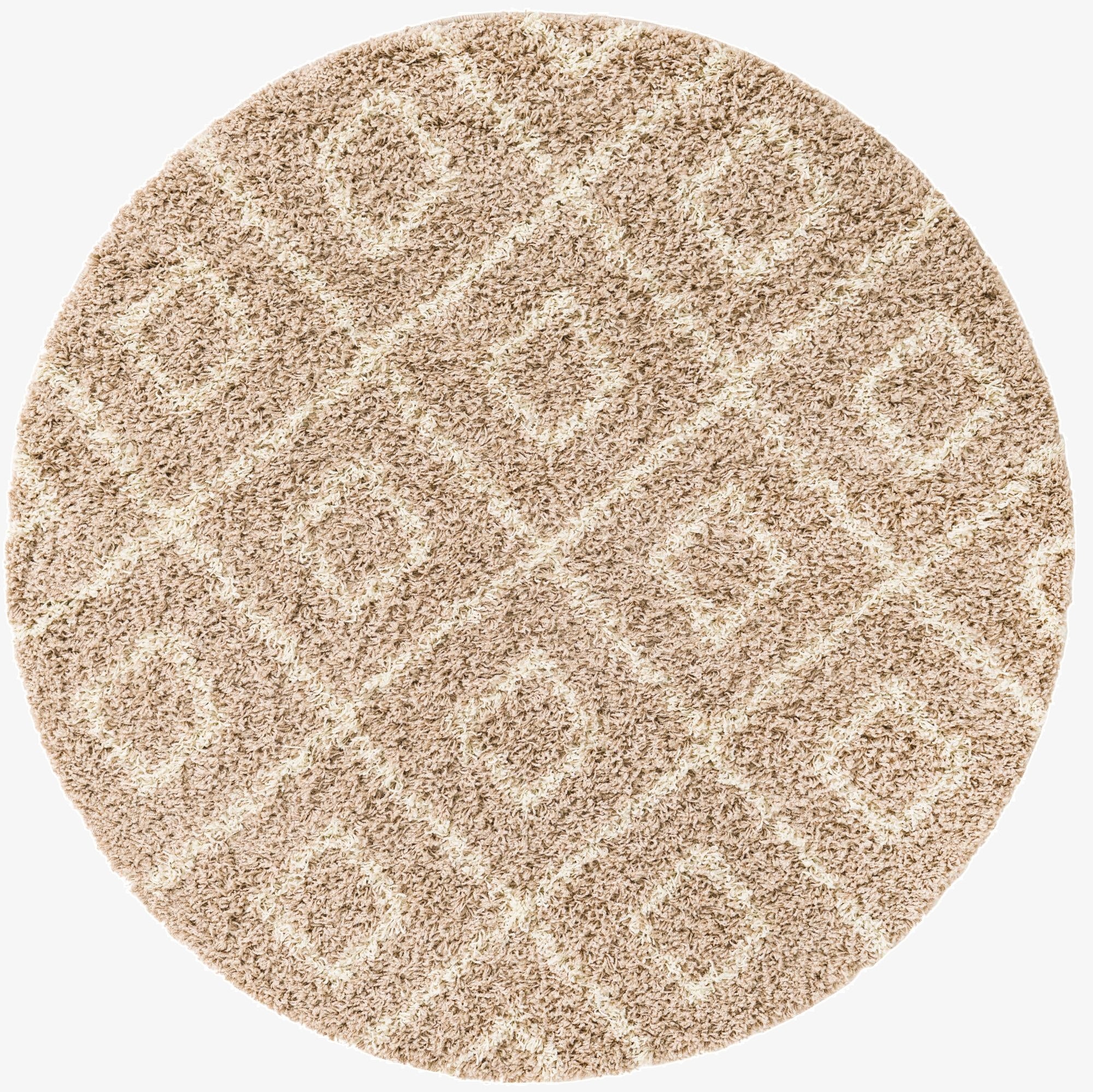  5' 3 x 5' 3 Lattice Shag Round Rug