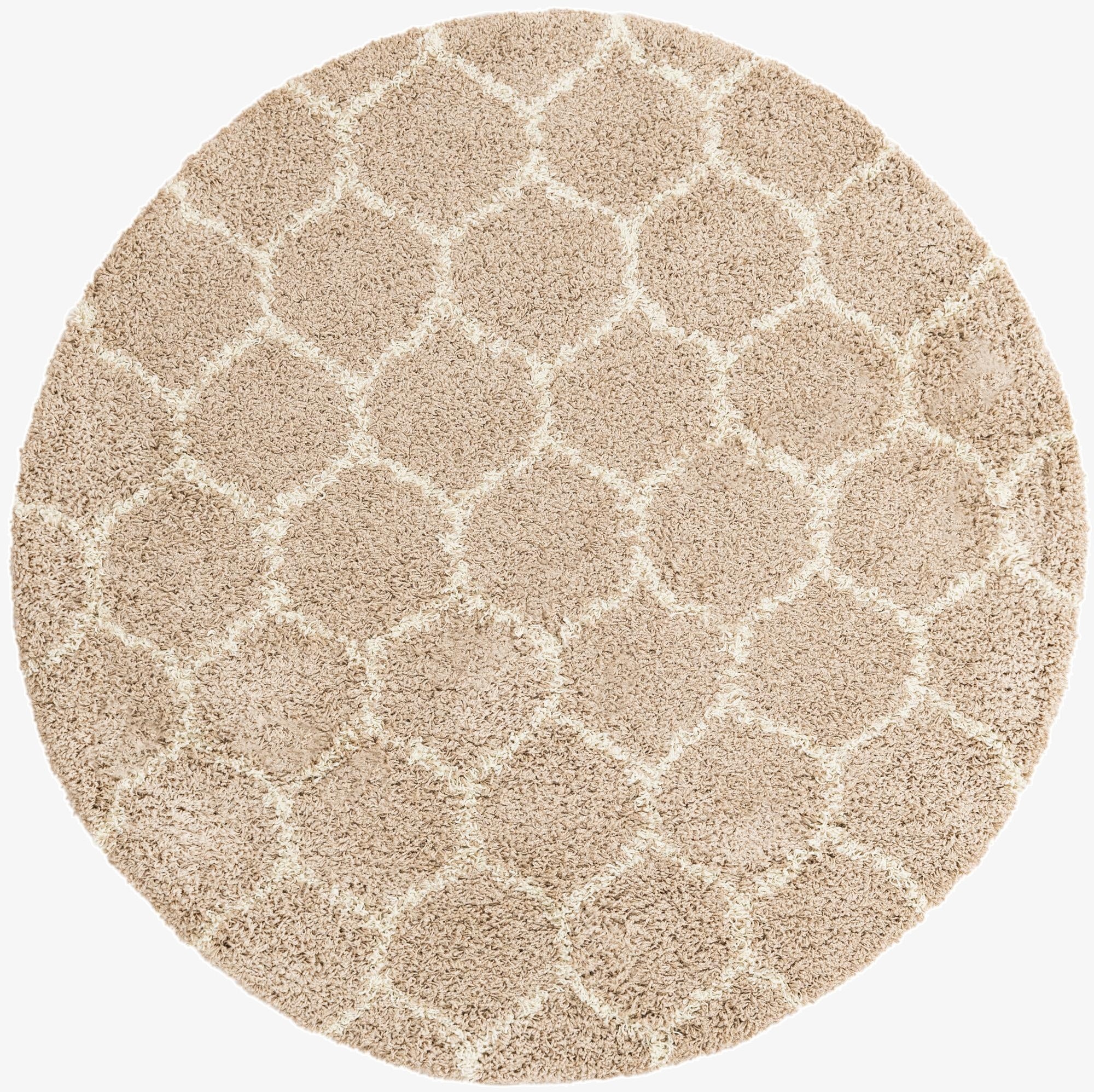  6' x 6' Lattice Shag Round Rug