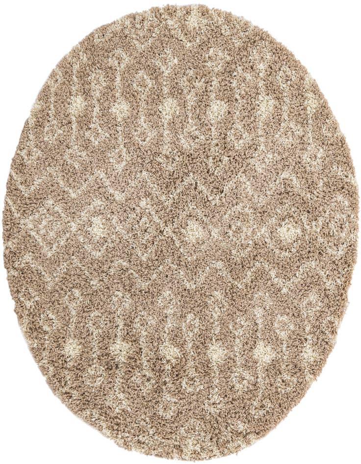 Detail image of  5' 3 x 5' 3 Moroccan Trellis Shag Round Rug