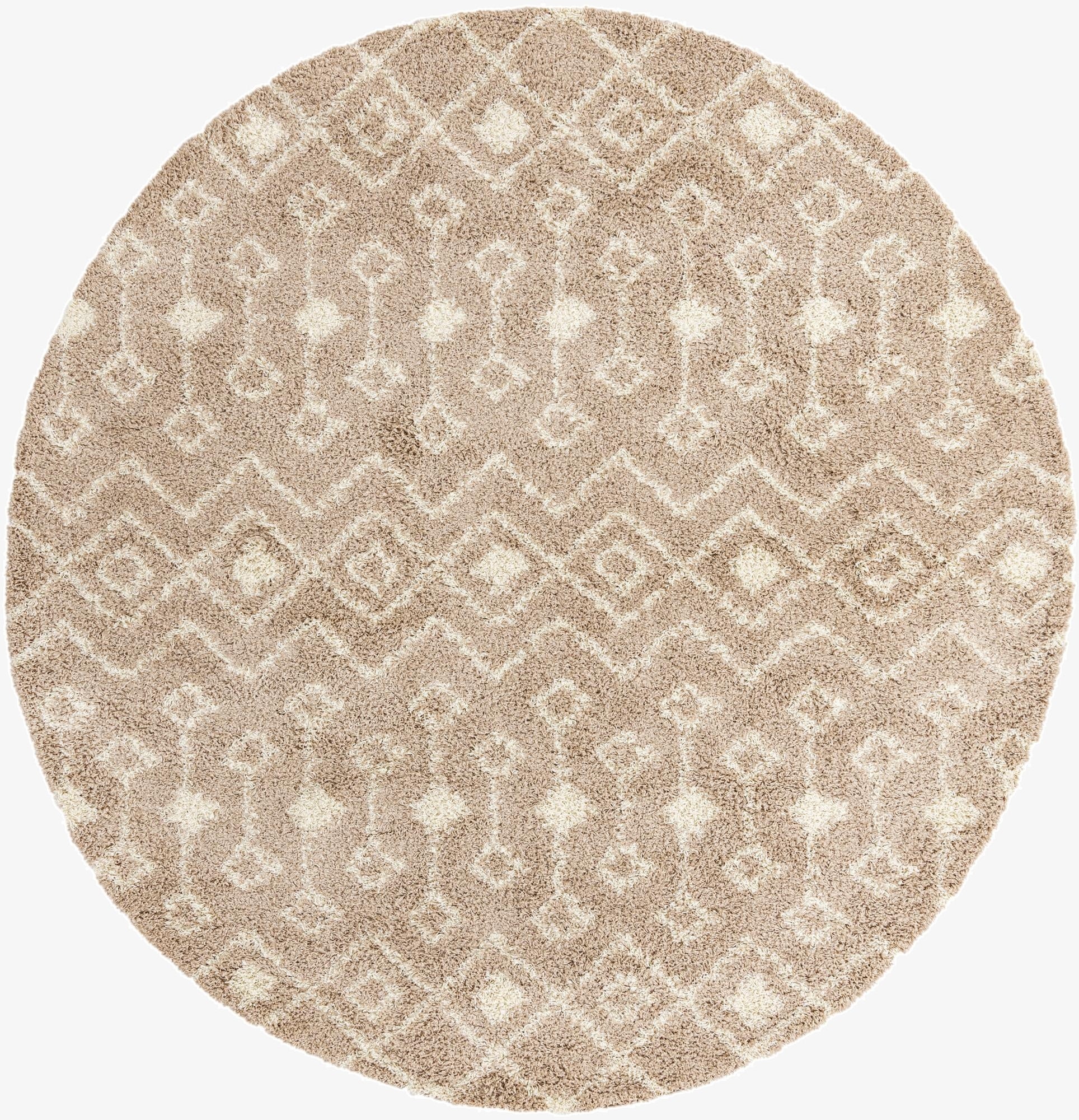  10' x 10' Moroccan Trellis Shag Round Rug