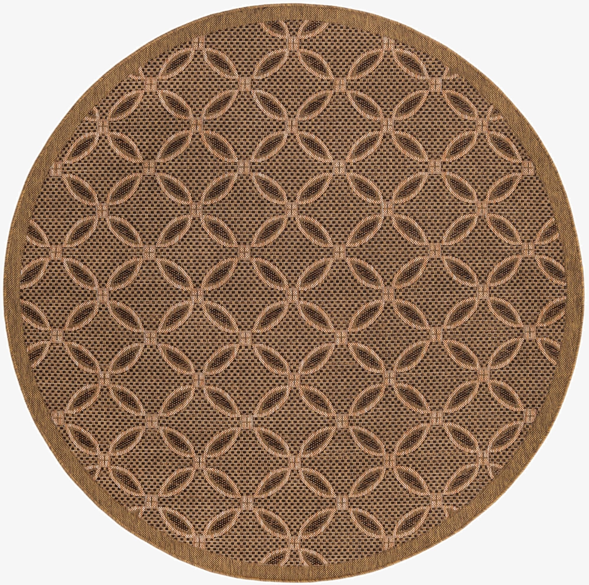  6' x 6'  Washable Lattice Indoor / Outdoor Round Rug