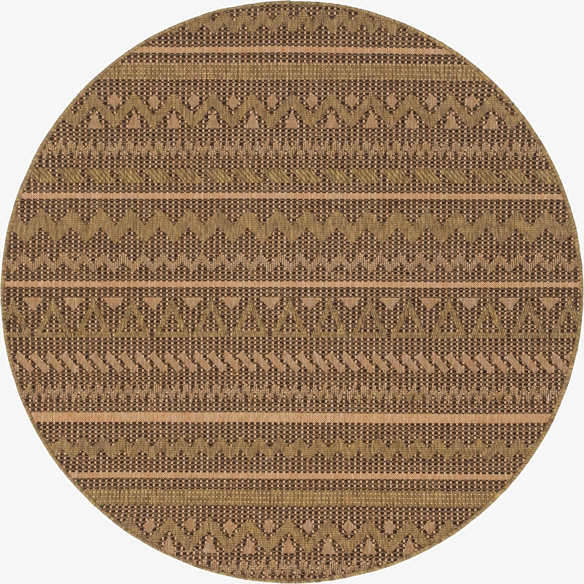  6' x 6'  Washable Modern Indoor / Outdoor Round Rug