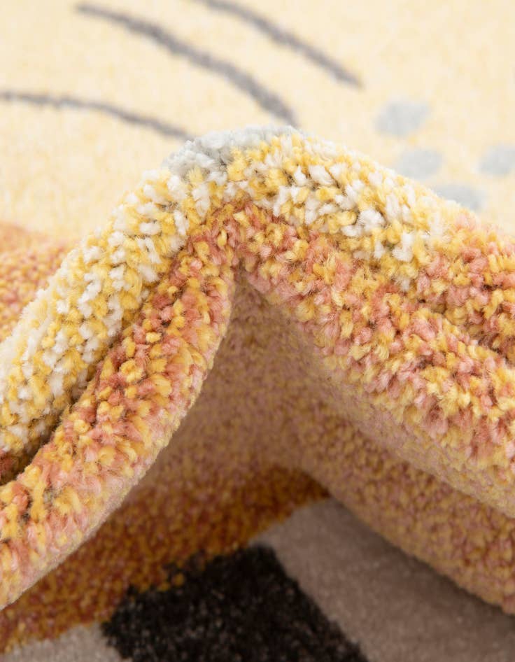 Detail image of  5' 3 x 5' 3 Cat Whimsy Kids Round Rug