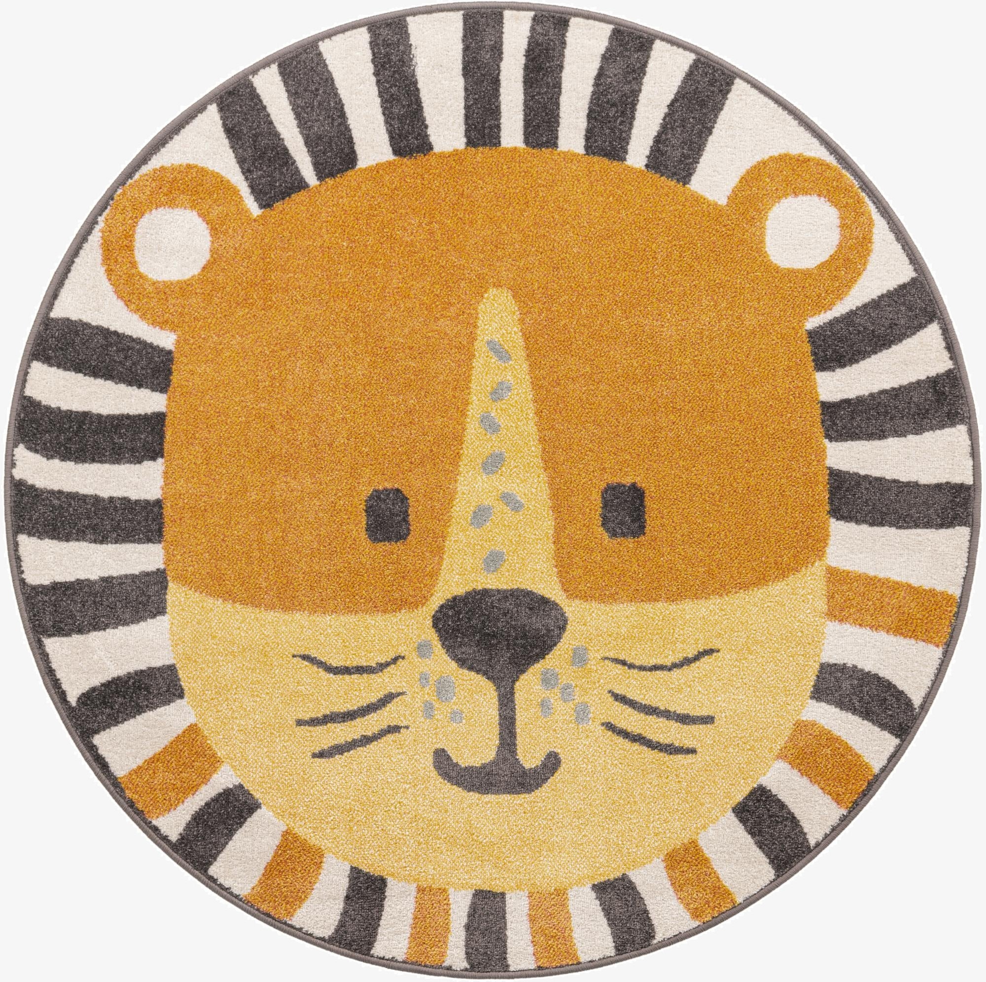  5' 3 x 5' 3 Cat Whimsy Kids Round Rug