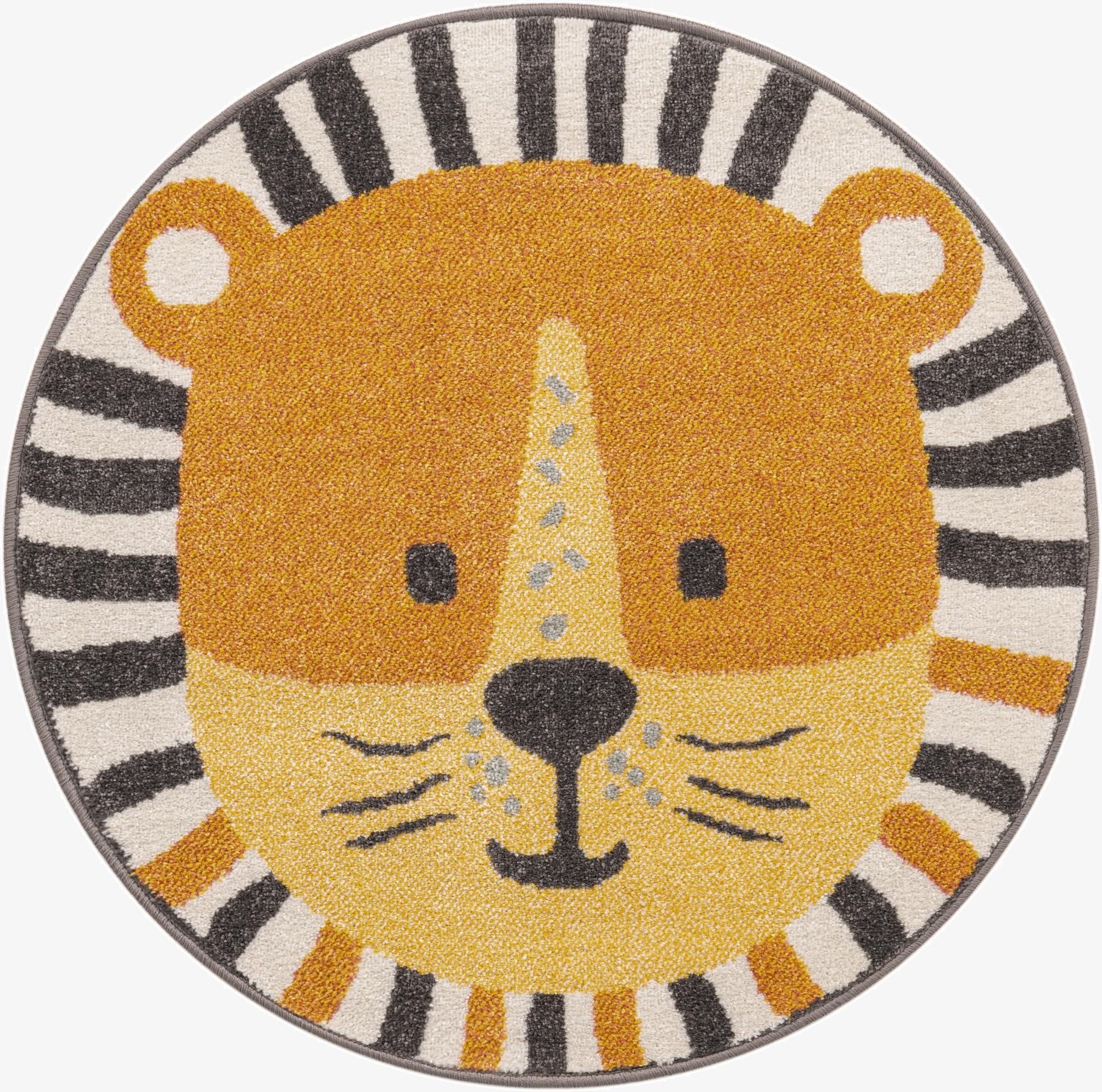  3' 3 x 3' 3 Cat Whimsy Kids Round Rug