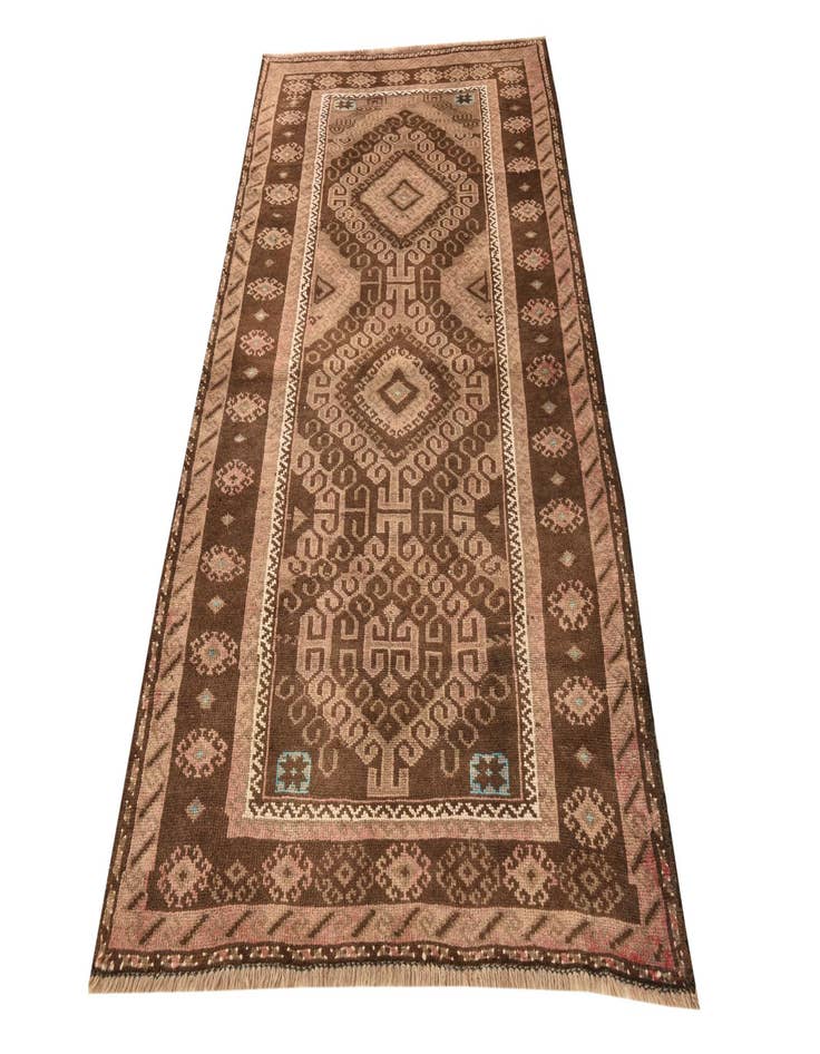 Detail image of  3' 6 x 6'  Hand Knotted Balouch Persian Wool Runner Rug