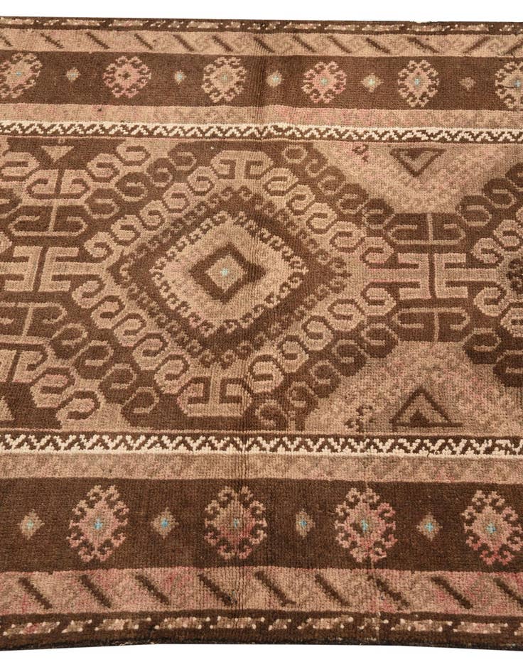 Detail image of  3' 6 x 6'  Hand Knotted Balouch Persian Wool Runner Rug