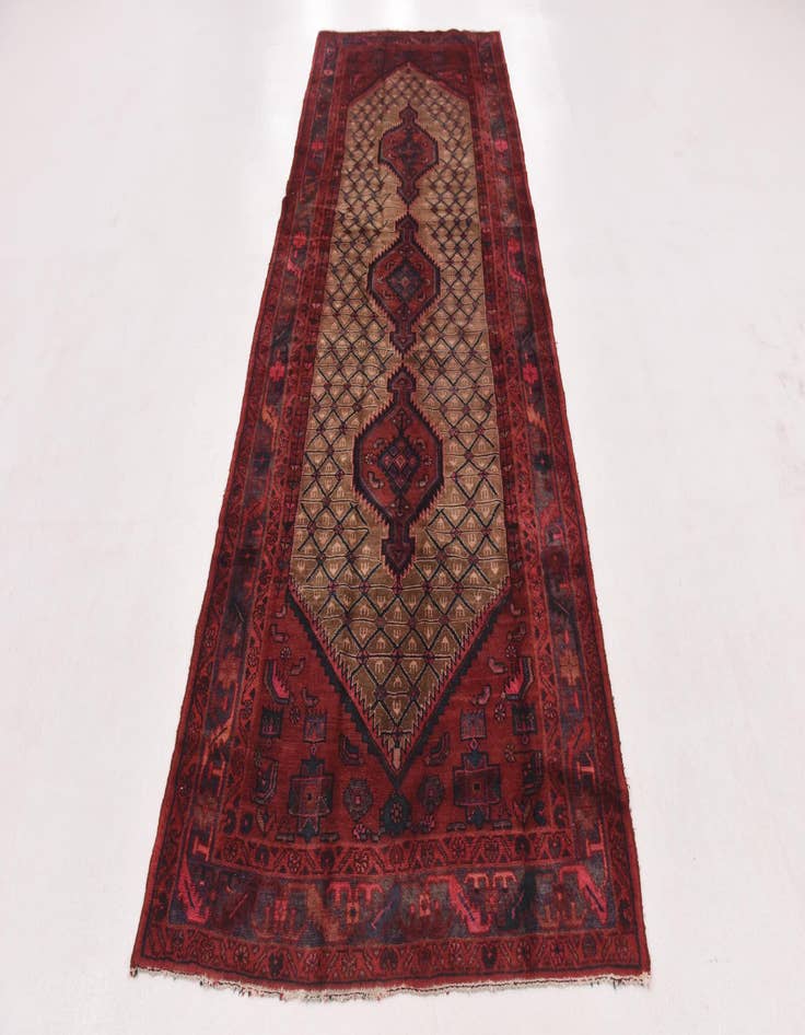 Detail image of  4' 2 x 11'  Hand Knotted Darjazin Persian Wool Runner Rug