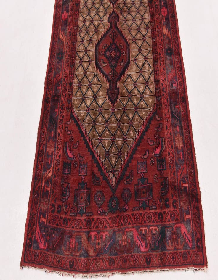 Detail image of  4' 2 x 11'  Hand Knotted Darjazin Persian Wool Runner Rug