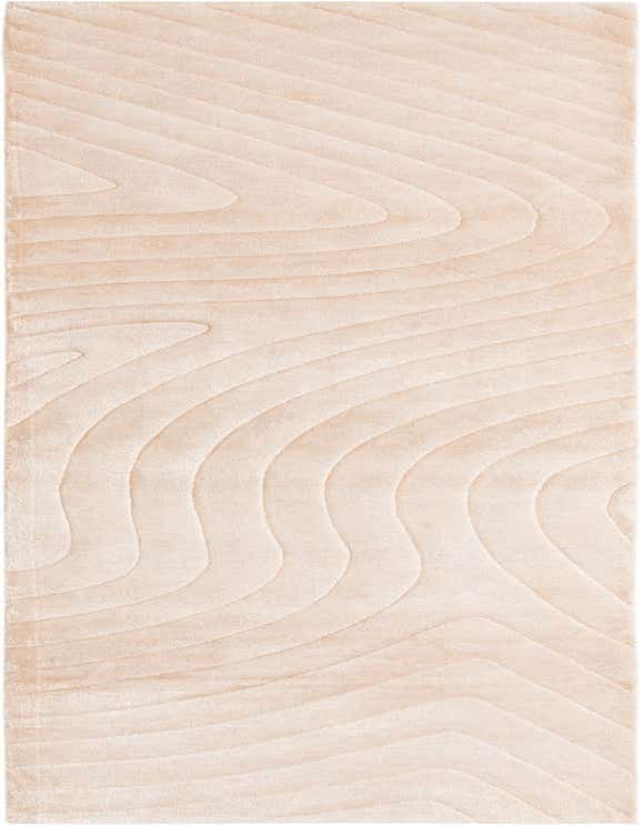 A 10 ft Darya runner rug in shades of brown and tan, featuring a modern wavy pattern, ideal for a hallway.