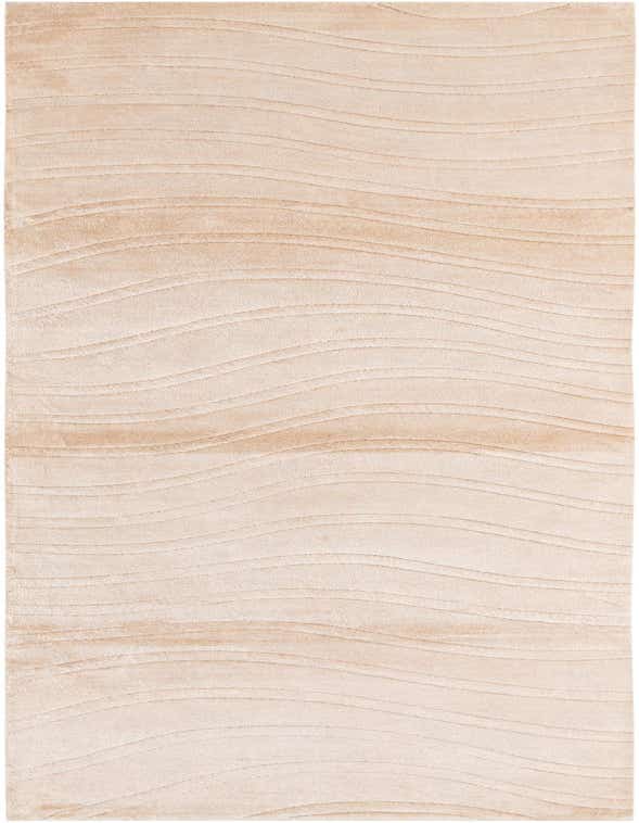 A 10 ft Darya runner rug in varying shades of brown and tan with a modern wavy pattern, ideal for a hallway.