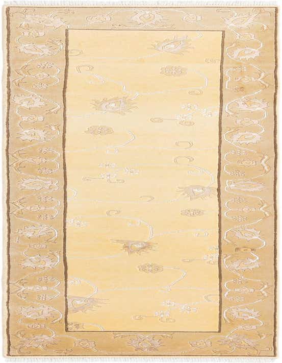 A 10 ft Darya runner rug in brown and tan, featuring a modern Persian floral pattern with a high pile, perfect for a hallway.