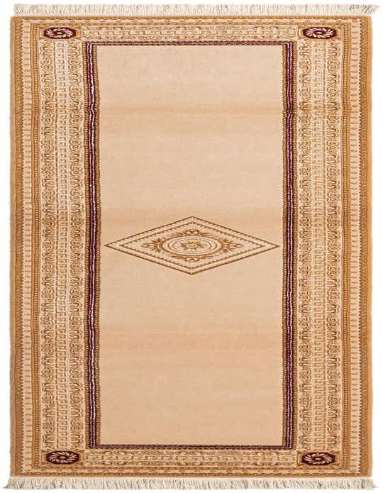 A 10 ft Darya runner rug in brown and tan, featuring a modern Persian design with a central diamond medallion and intricate borders, ideal for a hallway.