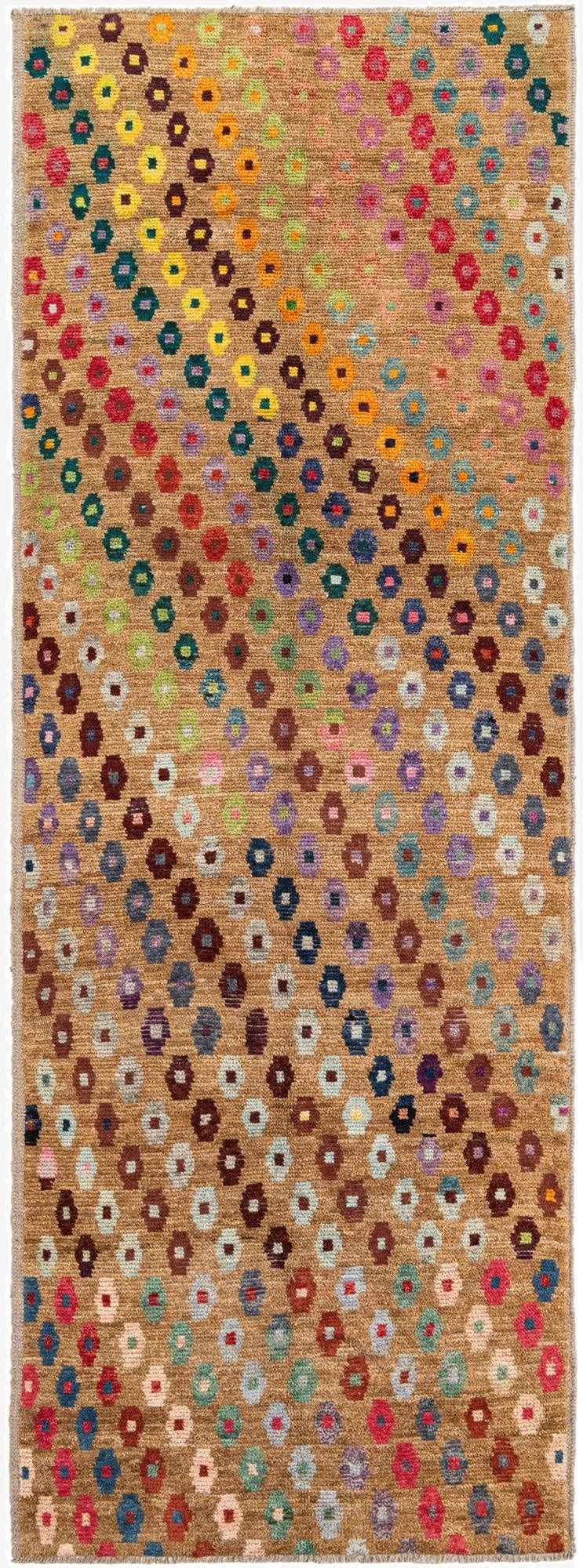  4' 4 x 12'  Hand Knotted Darya Wool Runner Rug