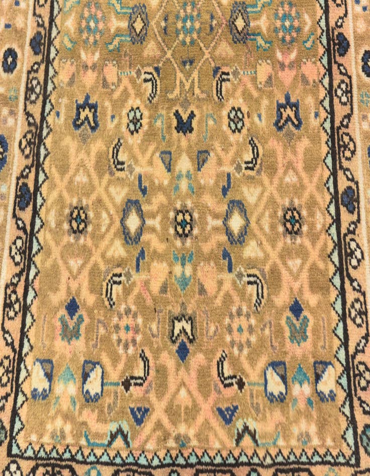 Detail image of  3' 2 x 12' 6  Hand Knotted Farahan Persian Wool Runner Rug