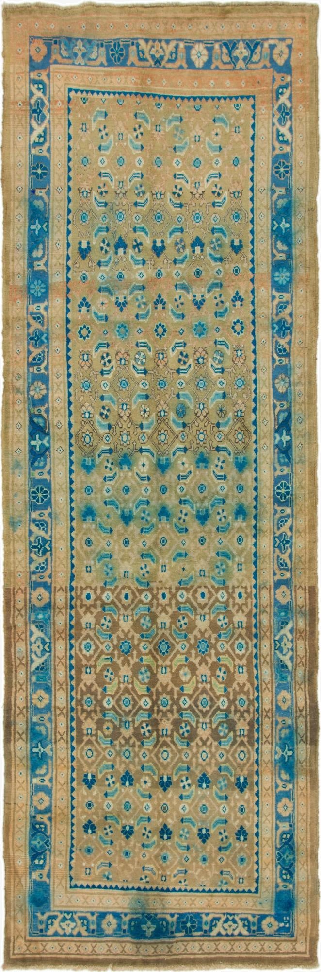  3' 7 x 10' 9  Hand Knotted Farahan Persian Wool Runner Rug