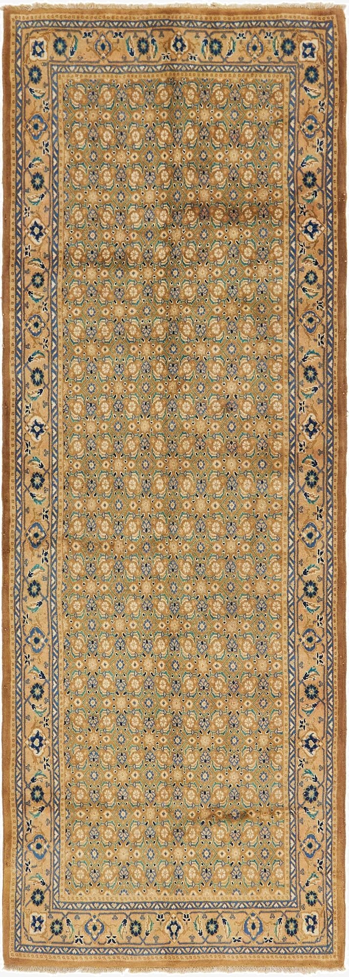 3' 8 x 10' 7  Hand Knotted Farahan Persian Wool Runner Rug