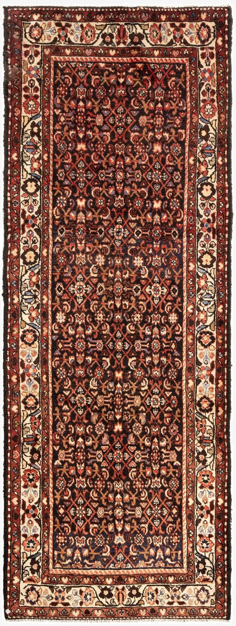  3' 8 x 10' 4 Hamedan Wool Runner Rug