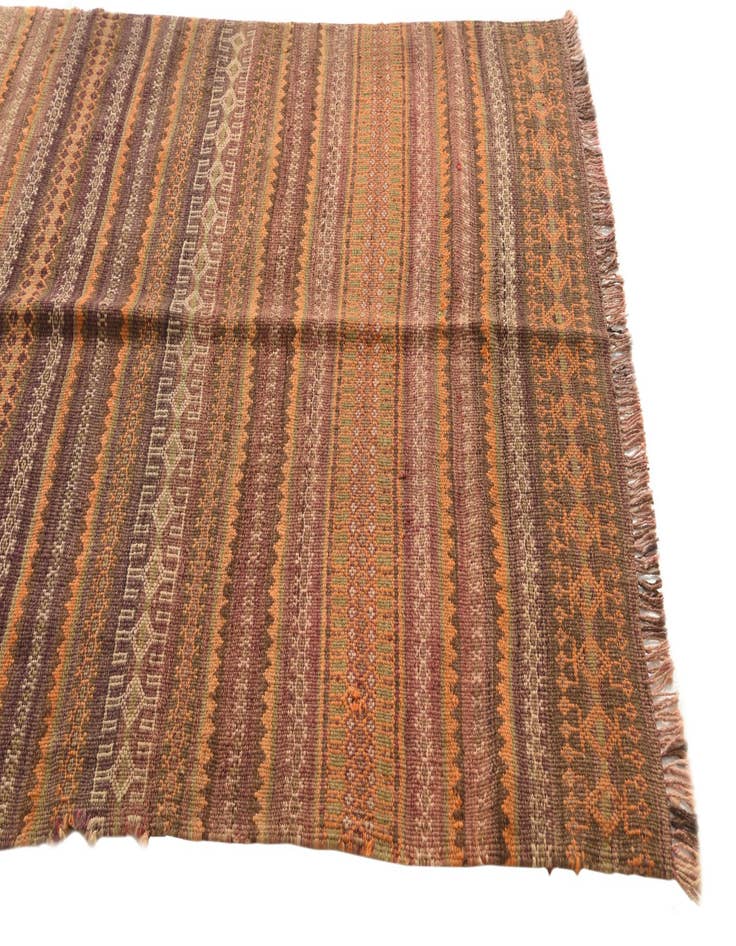 Detail image of  4' x 9' 5  Hand Woven Kilim Fars Wool Runner Rug