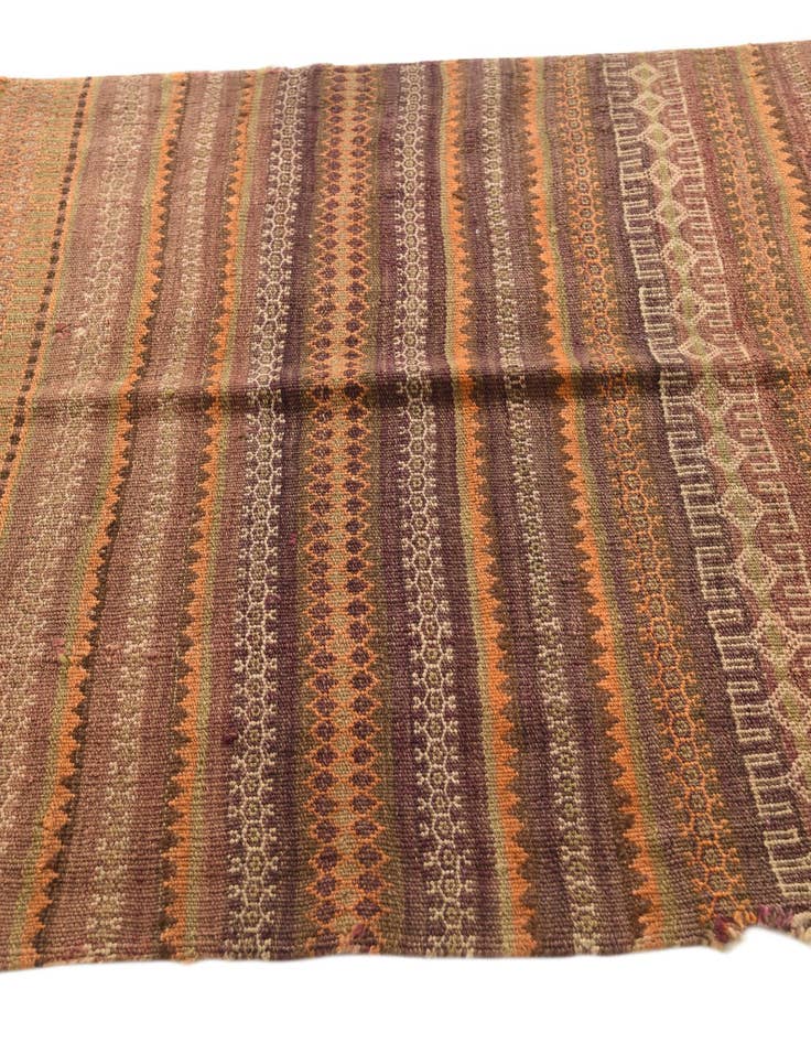 Detail image of  4' x 9' 5  Hand Woven Kilim Fars Wool Runner Rug