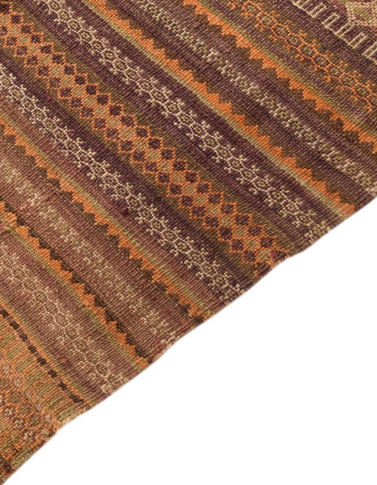 Detail image of  4' x 9' 5  Hand Woven Kilim Fars Wool Runner Rug