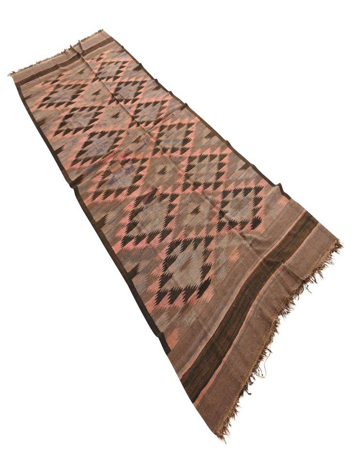 Detail image of  4' 4 x 11' 1  Hand Woven Kilim Fars Wool Runner Rug