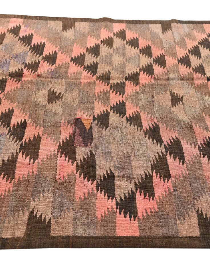 Detail image of  4' 4 x 11' 1  Hand Woven Kilim Fars Wool Runner Rug