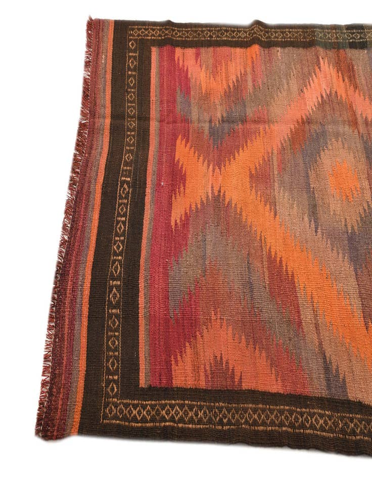 Detail image of  4' x 9' 10  Hand Woven Kilim Fars Wool Runner Rug