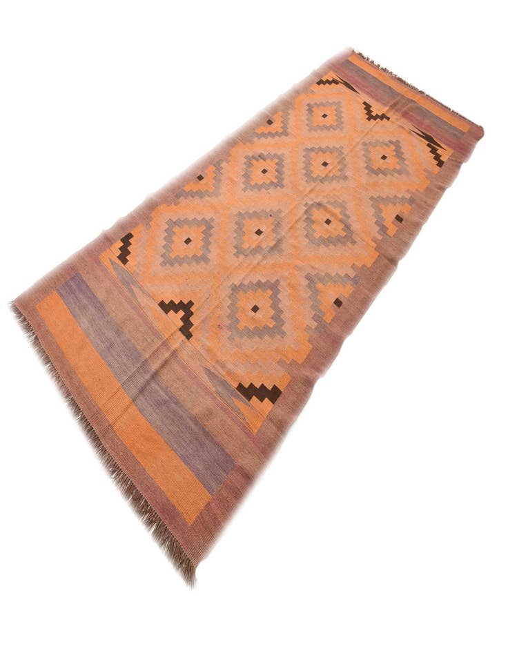 Detail image of  4' 10 x 11' 8  Hand Woven Kilim Fars Wool Runner Rug