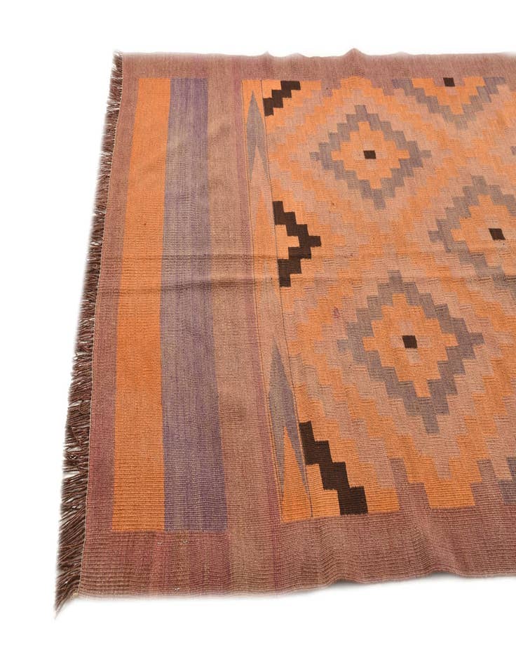 Detail image of  4' 10 x 11' 8  Hand Woven Kilim Fars Wool Runner Rug