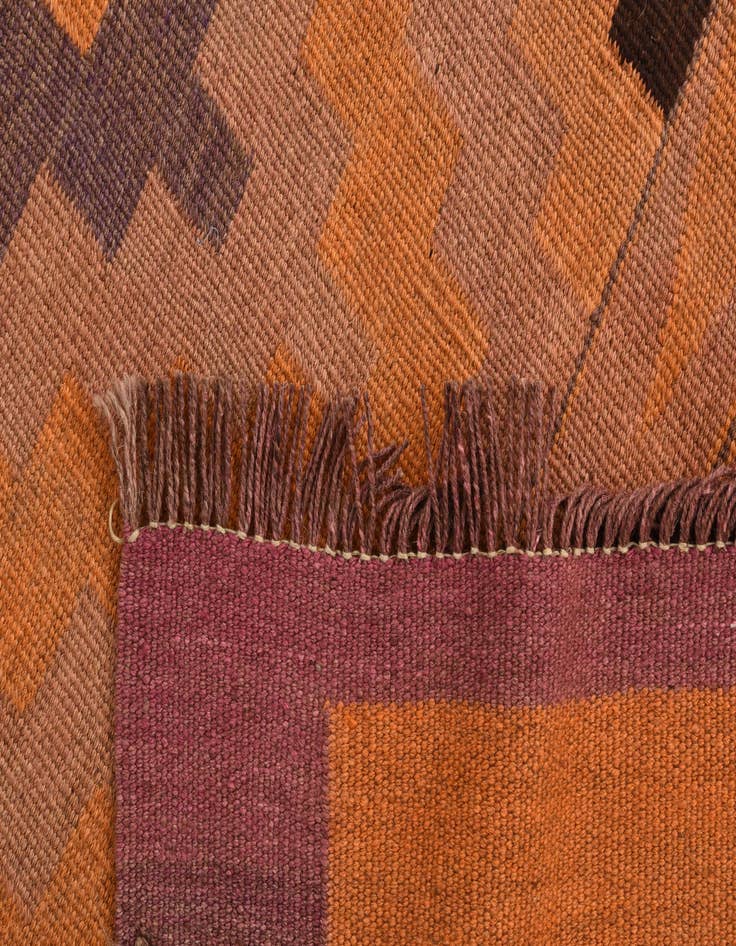 Detail image of  4' 10 x 11' 8  Hand Woven Kilim Fars Wool Runner Rug