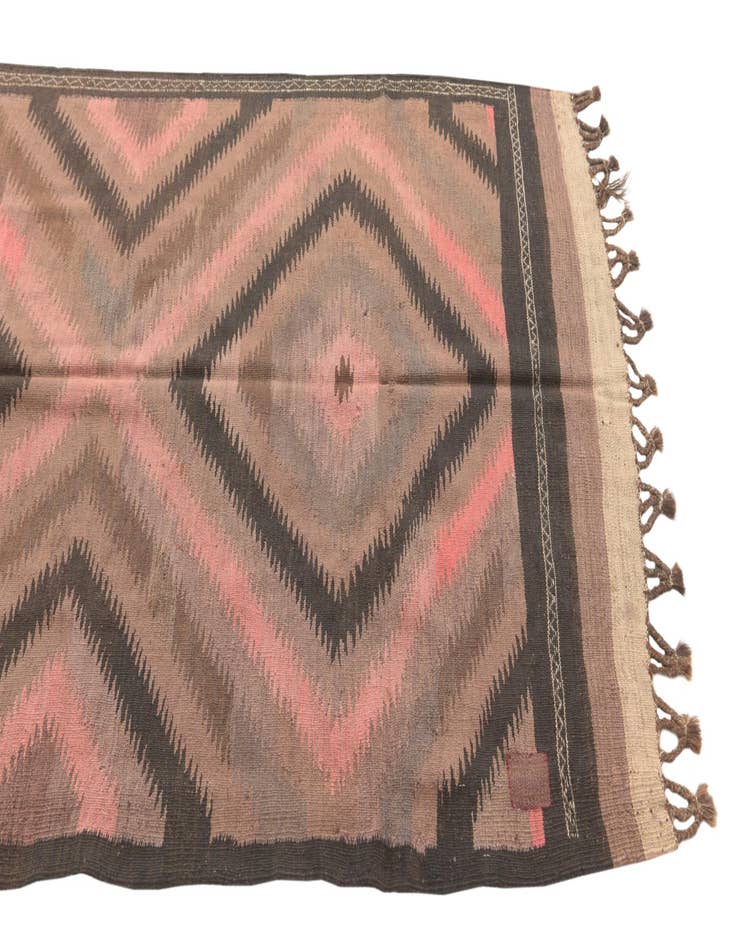 Detail image of  4' 4 x 11' 8  Hand Woven Kilim Fars Wool Runner Rug