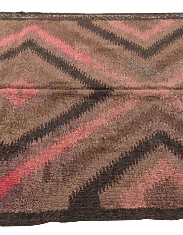 Detail image of  4' 4 x 11' 8  Hand Woven Kilim Fars Wool Runner Rug